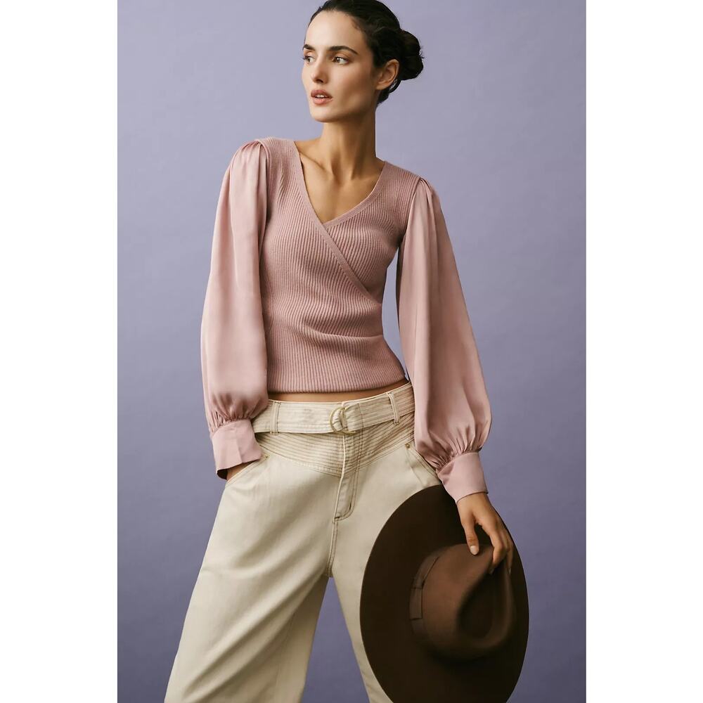 Anthropologie Twofer Faux Wrap Sweater NWT